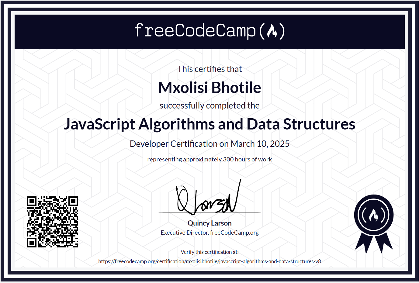 Javascript Algorithms and Data Structures Certificate